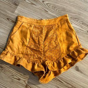 Vintage High-Waisted Shorts with Ruffled Hem and Eyelet Detail 🦦🌼🌞